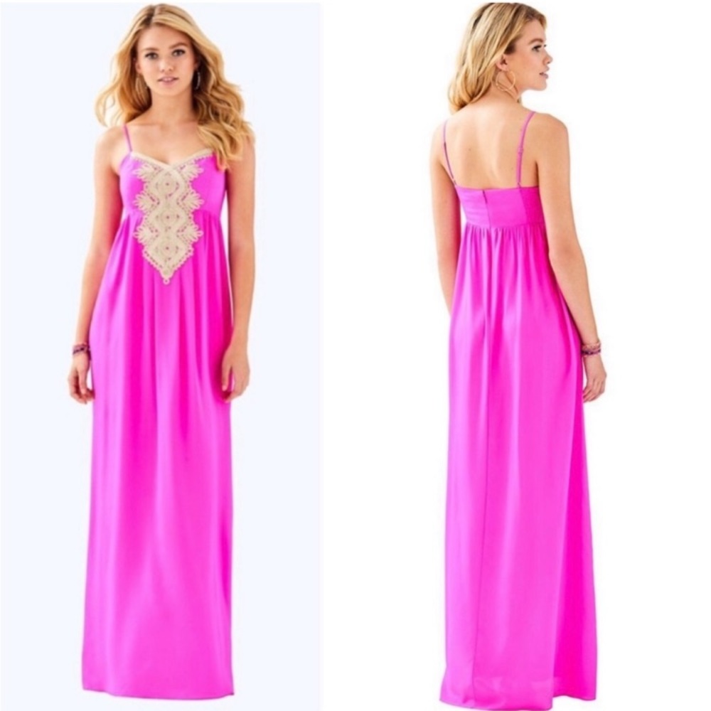 EUC Unicorn 🦄 Lilly Pulitzer Kelsea Silk Pink Dress in Berry Fizz Size 8